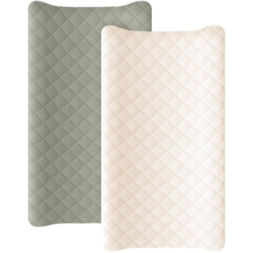 Amazon.com: Konssy Waterproof Muslin Changing Pad Cover 2 Pack, Quilted Cotton Fitted Diaper Changing Table Cover, Soft Changing Pad Sheets for Girls Boys (Brown, Cream) : Baby