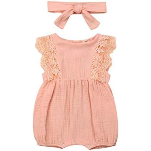 Newborn Baby Girl Romper Bodysuits Cotton Flutter Sleeve One-piece Romper Outfits Clothes