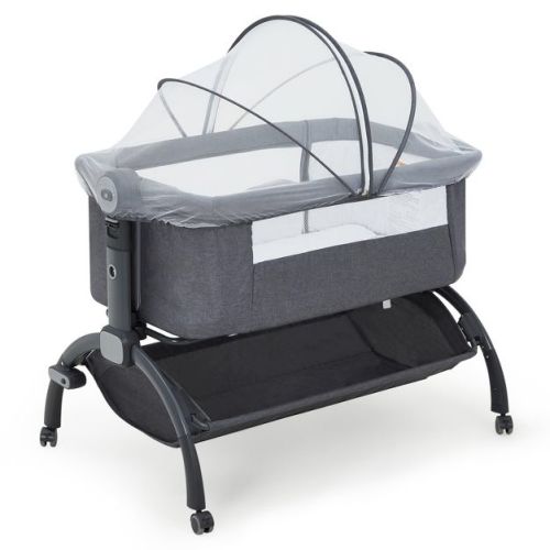 Bedside Bassinet Baby Bassinet for Baby, 3 in 1 Bedside Sleeper with Baby Co-Sleeper Travel Crib with Detachable Mosquito Net & Adjustable Height