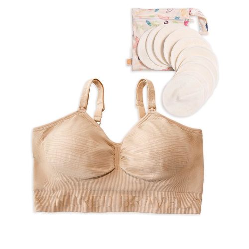 Kindred Bravely Paquete de brasier de bombeo manos libres con almohadillas orgánicas lavables para el pecho, paquete de 10
