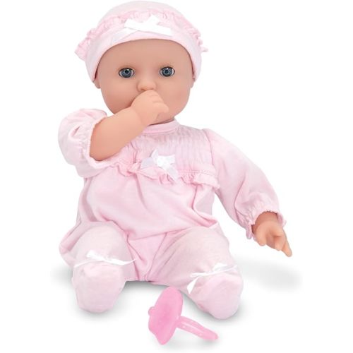 Melissa & Doug Mine to Love Jenna 12" Soft Body Baby Doll With Romper, Washable Doll Accessories, First Baby Dolls For Toddlers 18 Months And Up