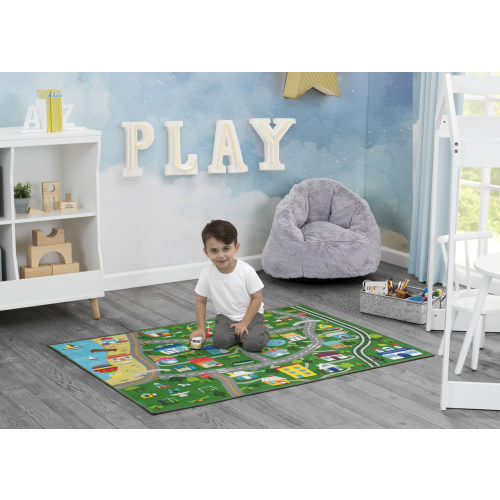 Large Road Map Activity Rug for Girls and Boys - 54-inch L x 39-inch W