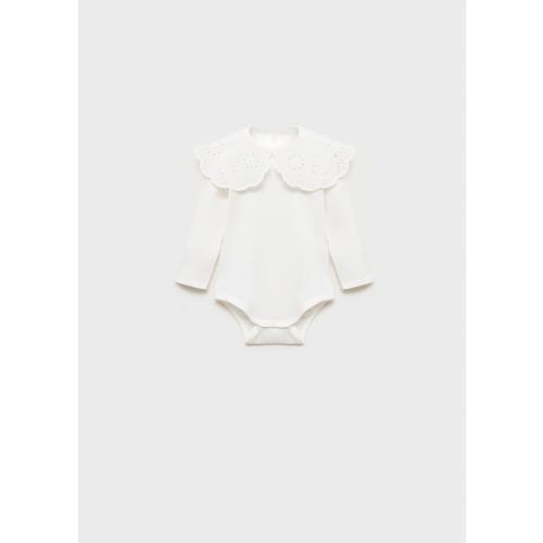 Embroidered babydoll-neck body - Kids | MANGO USA
