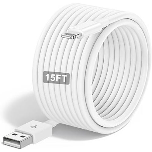 Extra Long iPhone Charger Cable 15 ft/5M,[Apple MFi Certified] USB to Lightning Cable15 ft, iPhone Fast Charging Cord for Apple iPhone 14/14pro/13/12/11/11Pro/11Max/ X/XS/XR/XS Max/8/7,iPad