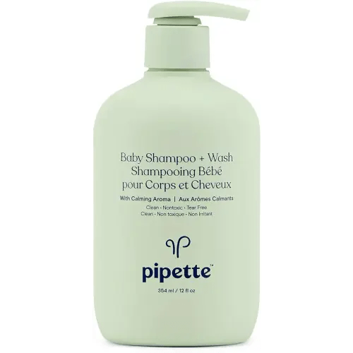 Pipette Baby Shampoo and Body Wash Tear-Free with Renewable Plant-Derived Squalane, Calming, 12fl oz