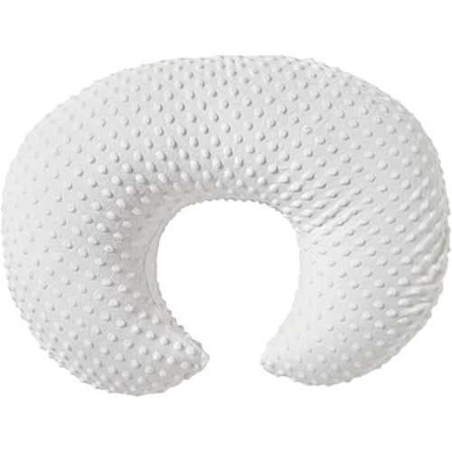 Nursing Pillow Cover Breastfeeding Pillow Cases Minky Dot Slipcover (White)