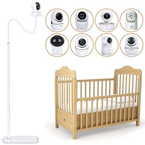 KIMILAR Baby Monitor Mount, Baby Monitor Floor Stand Compatible with Infant Optics DXR-8 Pro,Nanit Pro,HelloBaby,Єufy,Vtech,ANMEATE Baby monitor Camera, Adjustable Height Baby Monitor Holder