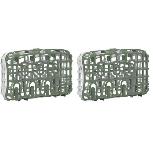 Dr. Brown's Dishwasher Basket for Small Baby Bottle Parts, Pacifiers, and Accessories, Clean, Store and Organize Newborn Essentials, BPA Free, Green (Pack of 2)