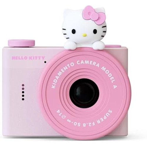 Hello Kitty Mini Kids Digital Camera & Video Camcorder by Kidamento, 32GB Memory Card, USB-C, Adjustable Soft Strap Lanyard, Scavenger Hunt Momento Book - Model A Hello Kitty