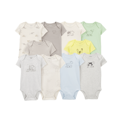 Baby 10-Pack Animals Short-Sleeve Bodysuits - Carter's | Carter's