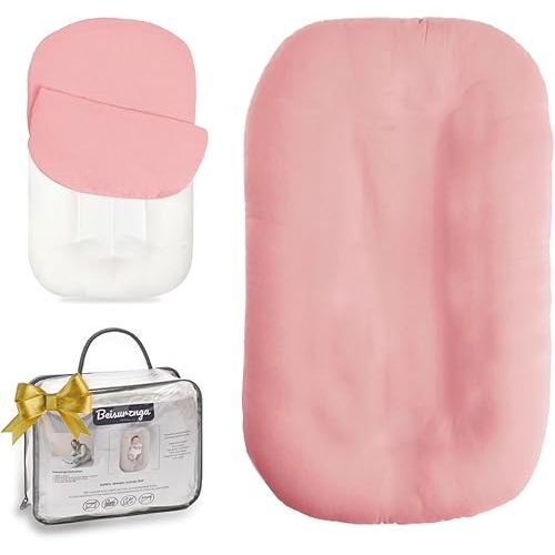 Baby Lounger - Baby Lounger for Newborn, Breathable & Soft Baby Nest Cover for Baby 0-12 Months, Baby Essentials Gifts, Portable Infant Lounger, Baby Snuggle Lounger Me(Petal)