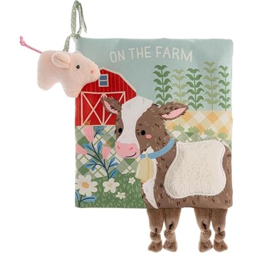 Stephen Joseph, Soft Fabric Book, Soft Activity Baby Book - 6 Sensory Filled Pages, Sensory Toys for Babies and Toddlers, Farm