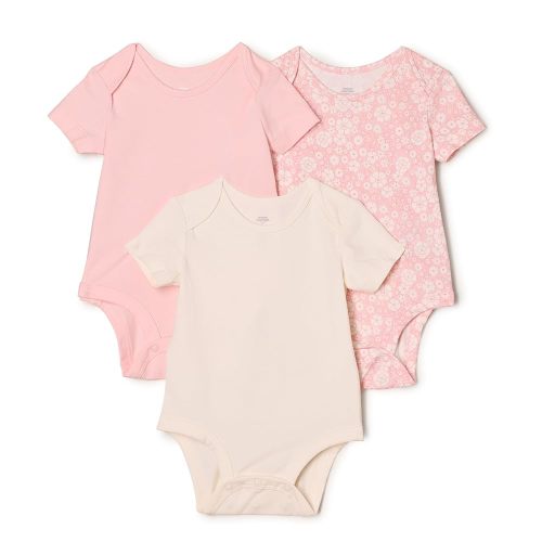 Amazon Essentials x Sofia Grainge Unisex Babies' Short Sleeve Crewneck Bodysuit, Pack of 3
