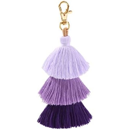 POYAMUSE Boho Colorful Tassel Keychain - Bohemian Layered Fringe Key Ring for Women Girls Car Key Handbag Purse