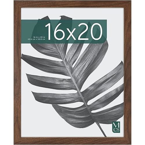 MCS Studio Gallery 16x20 Poster Frame Walnut Woodgrain, Vertical & Horizontal Wall Hanging Large Picture Frame for Photos, Posters & Art Prints (1-Pack)