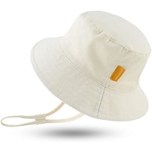 JANGANNSA Cotton Baby Sun Hat Infant Toddler Boys Girls Bucket Hats Summer Sun Protection Kids Beach Caps