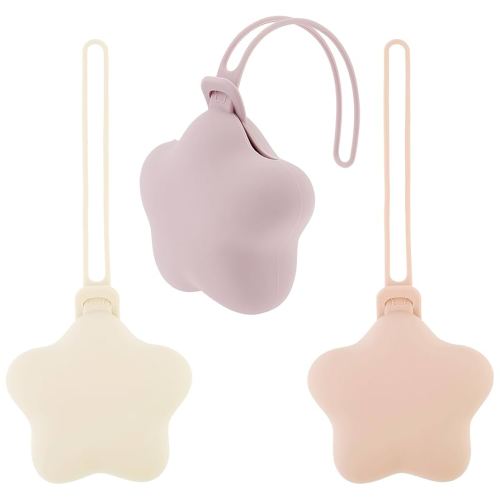 3 Pcs Silicone Pacifier Holder Case Safe and Soft Material Pacifier Pouch Portable Pacifier Case Protective Pacifier Storage Case Easy to Clean for Diaper Bag Stroller