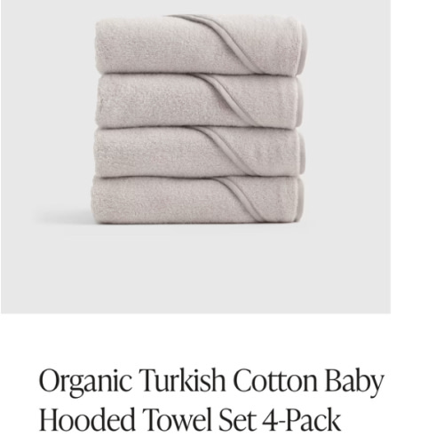 Organic Turkish Cotton Baby Hooded Towel Set 4-Pack