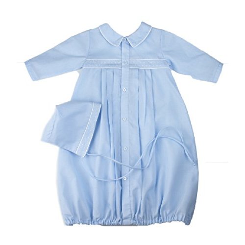 Feltman Brothers Boys Dot Embroidered Take Me Home Gown and Hat