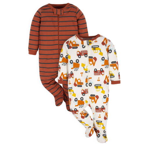Gerber Baby Boy Sleep 'n Play Footed Pajamas, 2-Pack (0/3 Months - 6/9 Months)