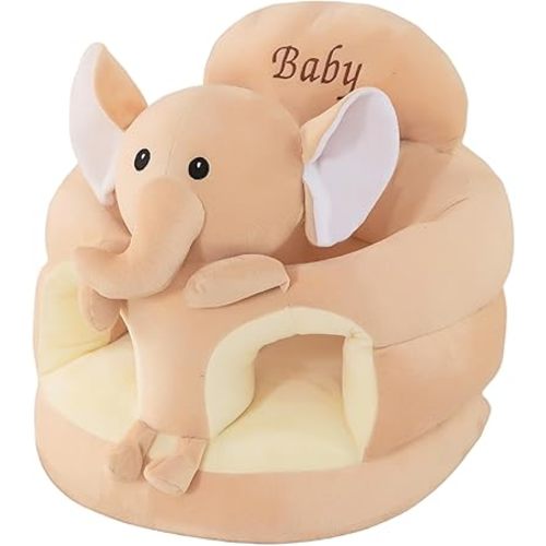 Baby Sit Up Chair, Cute Elephant Learn to Sit Baby Seat with Thickened Support Plate Floor Seat 17.7 Inch Soft & Elastic for Toddler