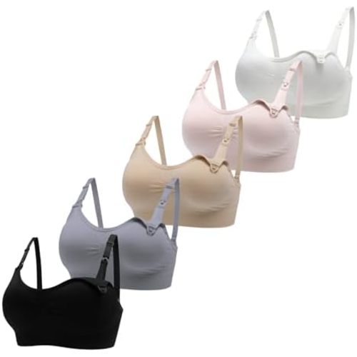 Lataly Womens Seamless Nursing Bra Sleeping Maternity Bralette for Breastfeeding Pack of 3