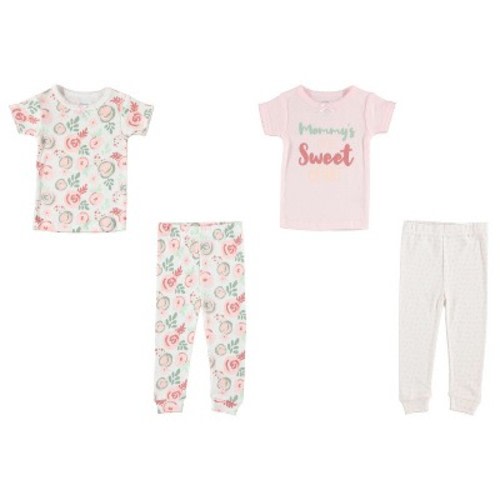 Cutie Pie Baby Girl Toddler and Infant Pajama Sleeper Set, Color: Sweet garden, Size: 18-24 months