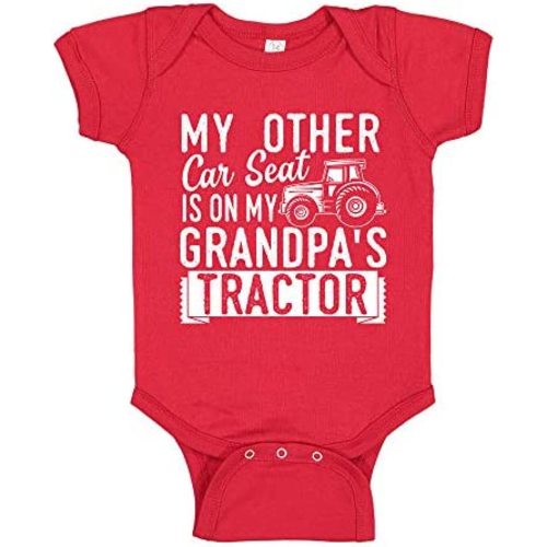 My Other Car Seat is My Grandpa's Tractor Baby Bodysuit One Piece or Toddler T-Shirt Farmer Infant Clothes