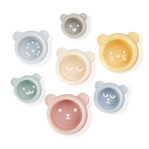7 Silicone Bath Stacking Cups