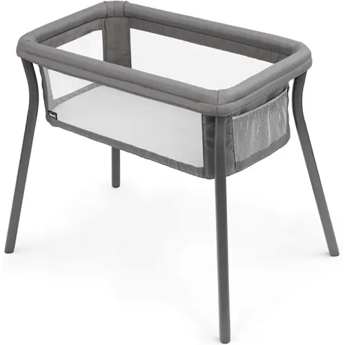 Chicco LullaGo® Anywhere Portable Bassinet, Lightweight, Space-Saving Baby Bassinet with Waterproof Mattress and Fitted Sheet, Travel Bassinet for Baby Includes Carry Bag | Sandstone/Grey