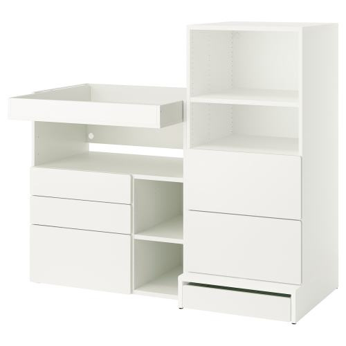 SMÅSTAD / UPPFÖRA Changing table - white white/with bookcase 59x31 1/2x53 1/2 "