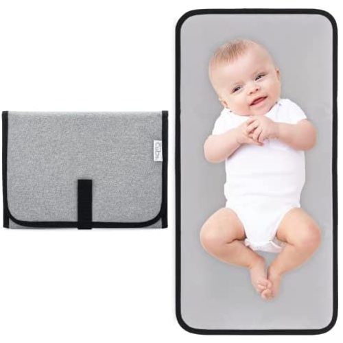 Baby Changing Pad, Portable Diaper Changing Pads for Newborn Girl & boy – Waterproof Travel Changing Station- Gift by Comfy Cubs (Grey, Compact)