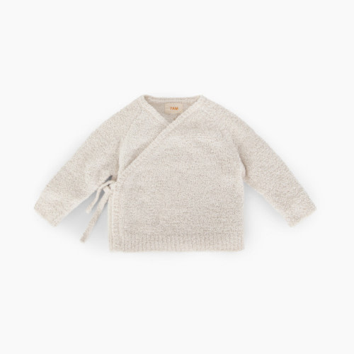 7AM Enfant Fuzzy Wrap Top - Ecru, 0-3 M