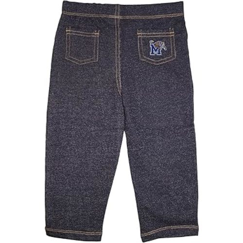 Creative Knitwear College Baby Infant & Toddler Denim Jeans, Stretchy Pants, Dark Wash, Team Logo, (0 Months - 4T)