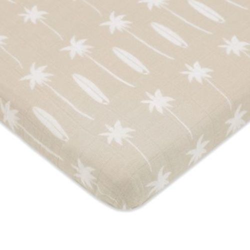 Babyletto All-Stages Midi Crib Sheet in GOTS Certified Organic Muslin Cotton - Beach Bum