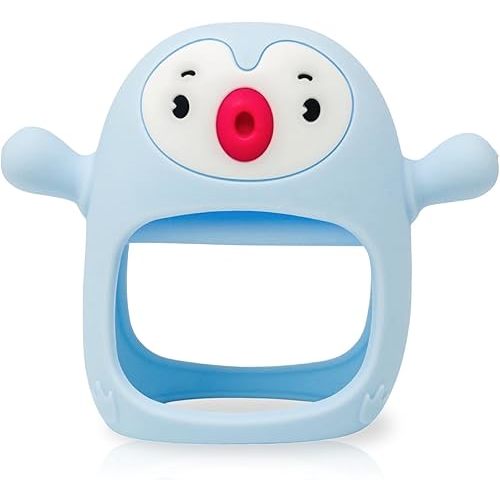 Teething Toy for Infants & Babies, Teethers for Babies 3-6 Months, Baby Teethers 0-6 Months, Teething Toys 6-12 Months, TotCo Never-Drop Baby Teething Toy, Blue