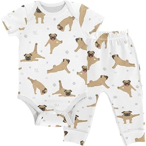 vvfelixl Baby Pants Sets Black Dachshund Long Haired Short Sleeve Baby Clothes for Boys Girls 0-24M