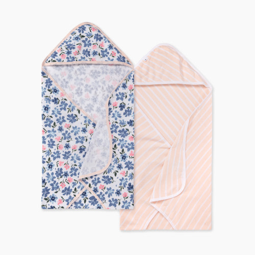 Burt's Bees Baby Organic Single-Ply Hooded Towel (2 Pack) - Botanical Gardens