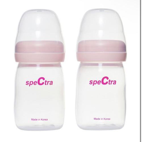 Spectra - Wide Neck Baby Bottles - Compatible with Spectra Breast Milk Pump Flanges (Pack of 2)