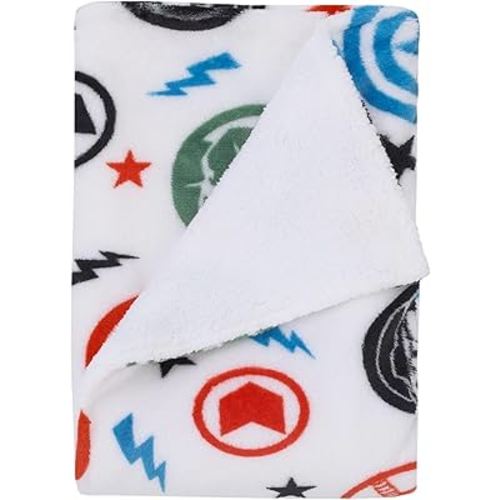 Marvel The Avengers Red, White, and Blue Super Soft Sherpa Baby Blanket