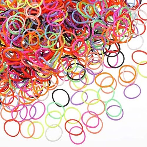 Hicarer 1000 Mini Rubber Bands Soft Elastic Bands for Hair Braids(1.5 cm,Multicolor)
