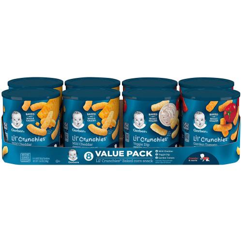 Gerber Lil' Crunchies Baked Grain Snack, Variety Pack, 1.48 oz., 8 ct. - Sam's Club