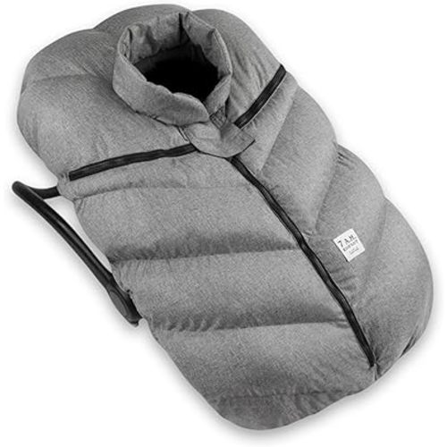 7AM Enfant Car Seat Covers - Cocoon Baby Cover for Boys & Girls, Rain & Snow Repellent, Breathable Windproof, Center Zipper, Universal Fit for Infant Car Seat (0-12M) (Heather Grey)
