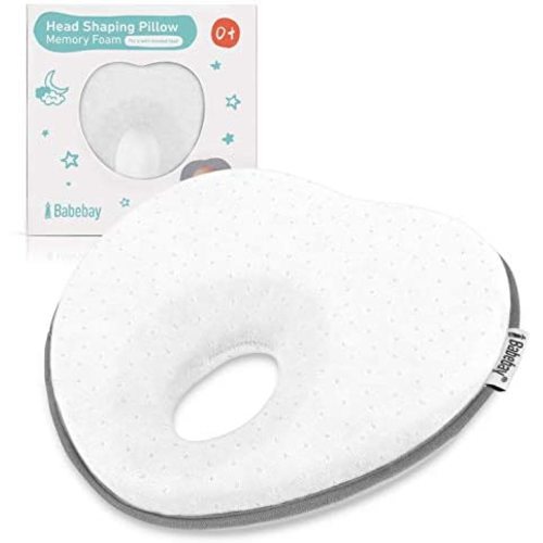Baby Pillow for Newborn Infant,Head Shaping Pillow for Flat Head Syndrome Prevention,3D Memory Foam for Head and Neck Support Pillow,Heart Shaped (0-12 Months) - White