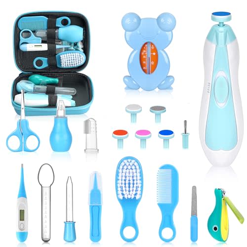 Baby Healthcare and Grooming Kit, Portable Baby Safety Care Set, Baby Essentials kit for Newborn (Blue 26 in 1)