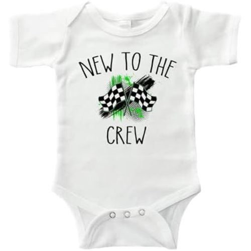 JGT Designs Racing Baby Onesie New To The Crew Newborn Bodysuit Romper One Piece