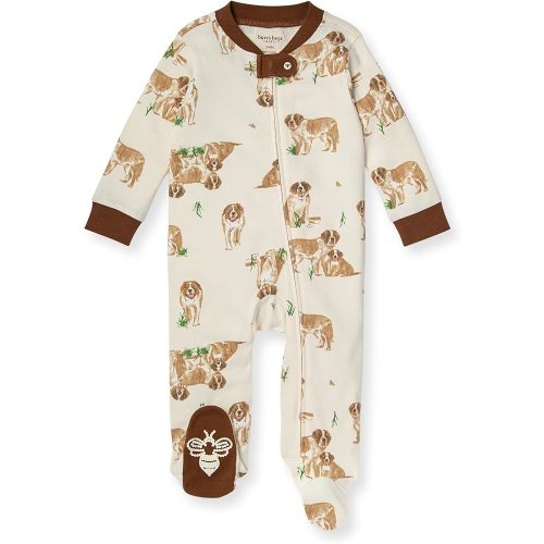 Burt's Bees Baby Boys' Sleep and Play Pjs, 100% Organic Cotton One-piece Zip Front Romper Jumpsuit Pajamas