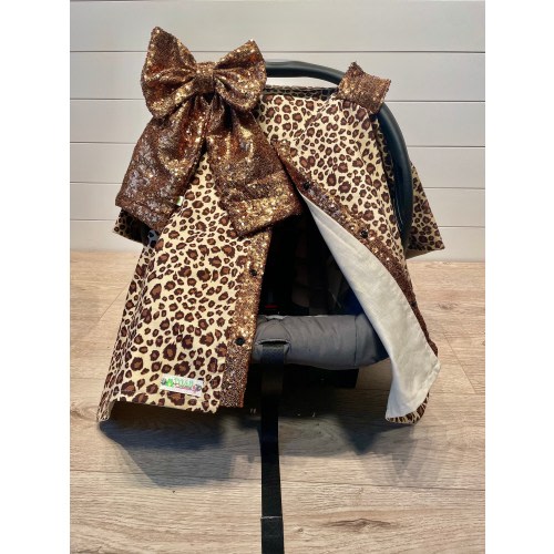 Baby Car Seat Cover- Leopard car seat canopy/car seat cover