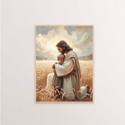 Loved By Jesus, Christian Art, Jesus and Boy, Jesus Portrait, LDS Art, Bible Art, Jesus Painting, Jesus with Children, Jesus and Kids Art