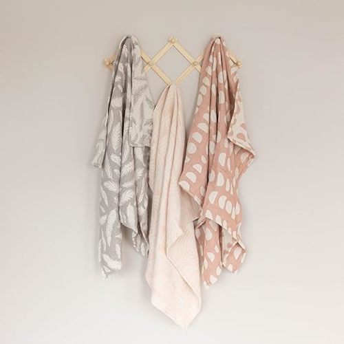 Crane Baby Blanket, Soft Cotton Jacquard Nursery and Stroller Blanket for Boys and Girls, Copper Moon Phase, 30” x 40”